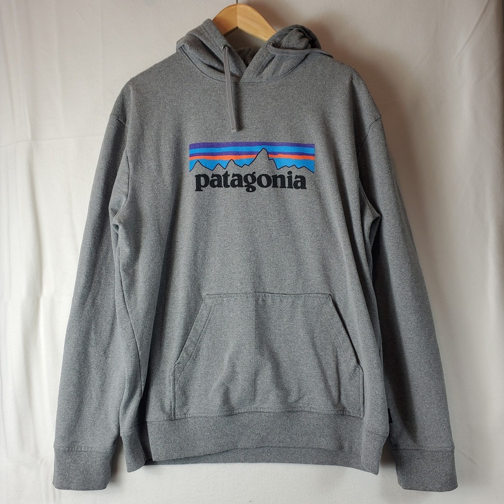Patagonia Mens Hoodie Uprisal Hoody P6 Logo Gray Sweatshirt Large